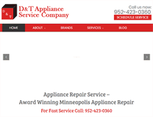 Tablet Screenshot of dtappliance.com